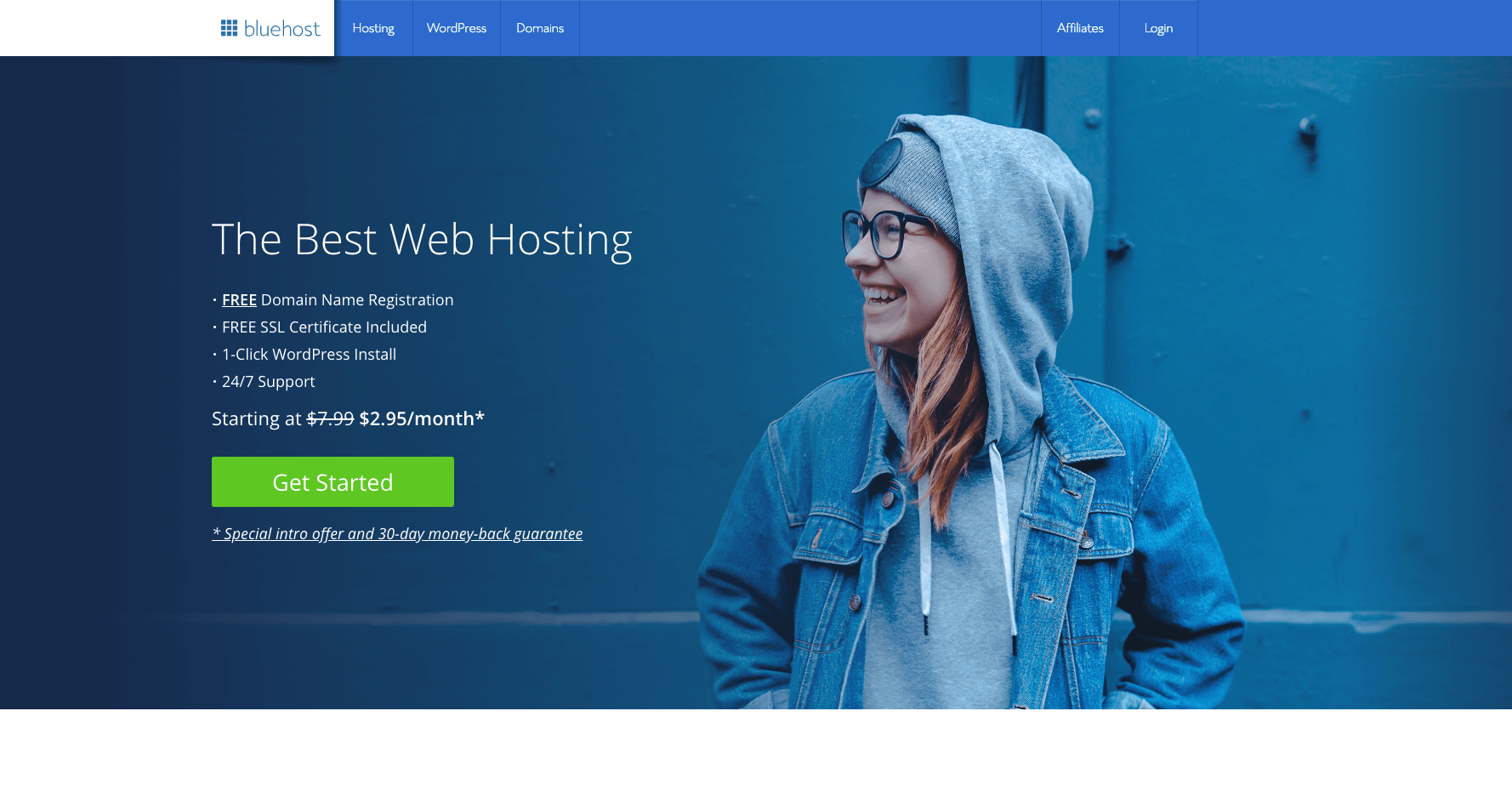 bluehost main page